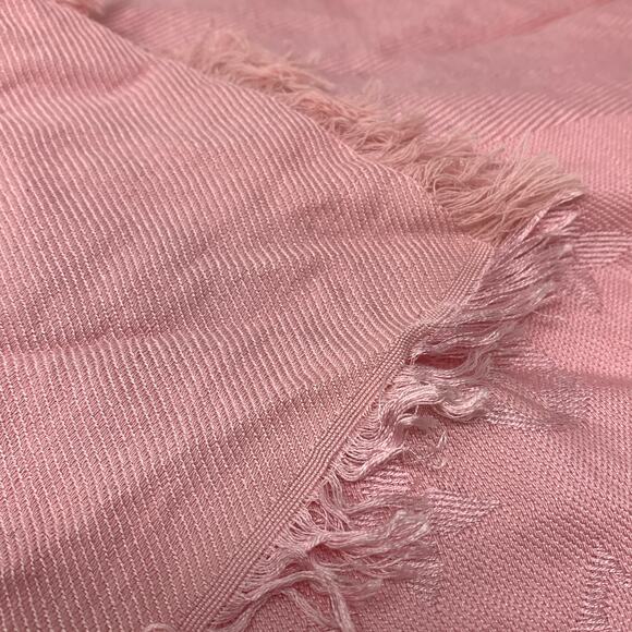 Louis Vuitton Chale Monogram Shine Silk Blend Scarf 50" Square Pink - Picture 4 of 5